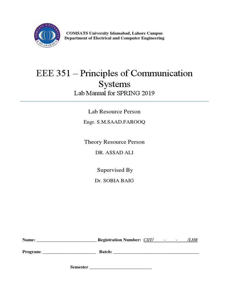 Prnciple of Communication System Lab Manual PDF Discrete Fourier