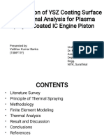 Lab Evaluation of YSZ Coating Surface and Thermal Analysis For Plasma Sprayed Coated IC Engine Piston