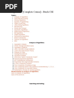 Algorithms (Complete Course) :-Btech CSE: Topics