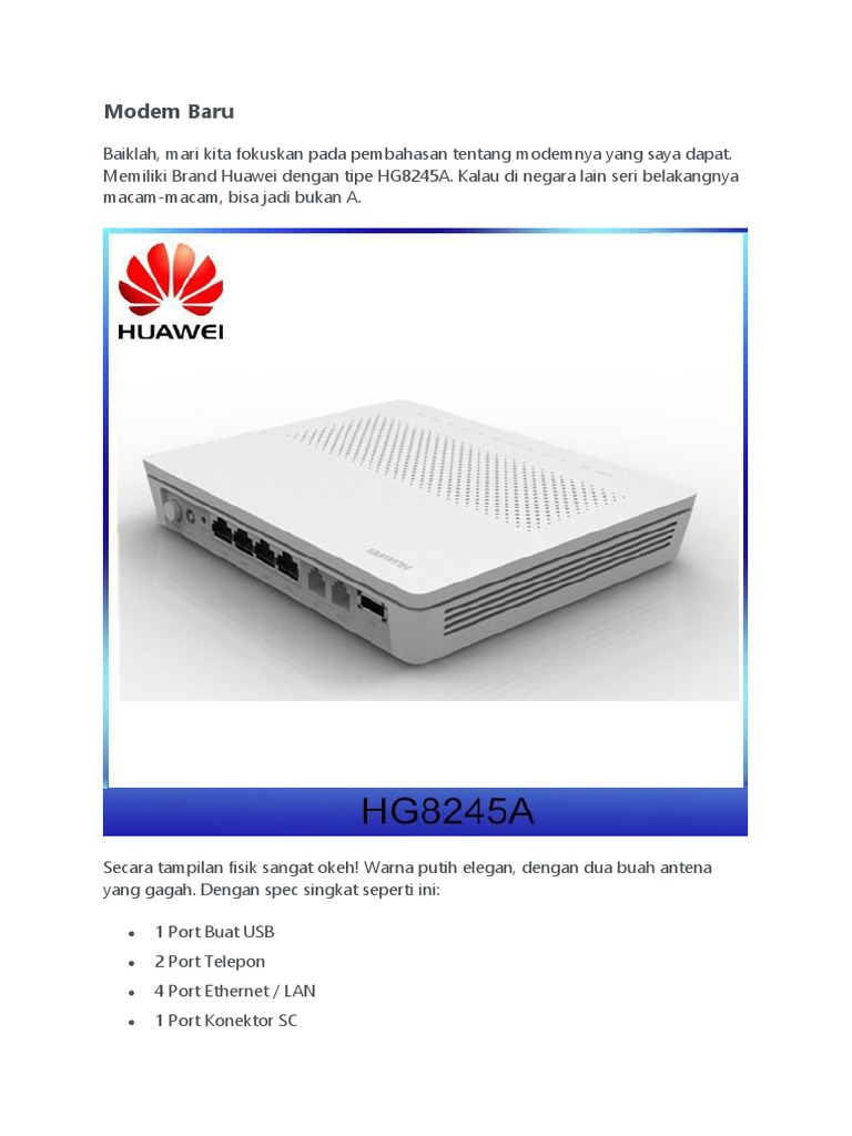 Keamanan Modem Huawei HG8245A Indihome | PDF | Bisnis | Komputer