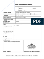 Certificado de Aptitud Médico Ocupacional: Código