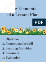 The Elements of A Lesson Plan