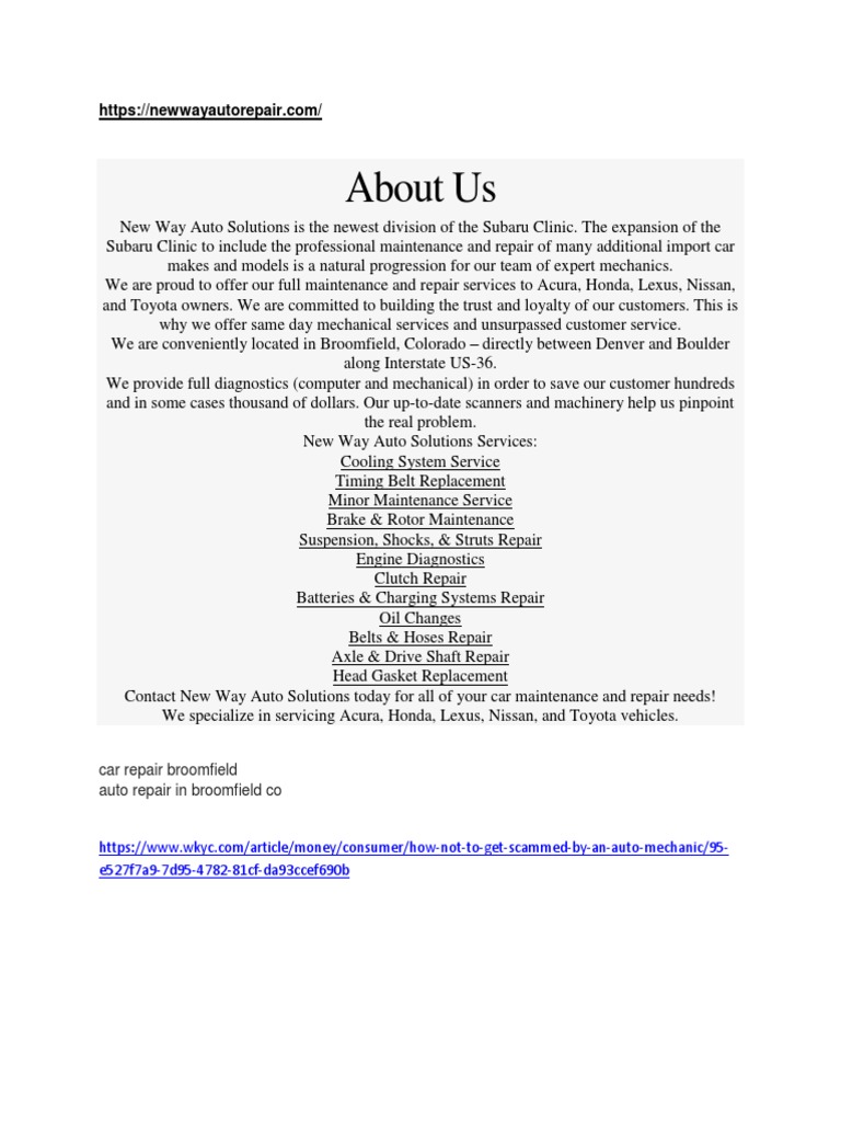 About Us Car Repair Broomfield Auto Repair in Broomfield Co Download