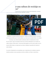 2) Urge Crear Una Cultura de Reciclaje en Los Escolares