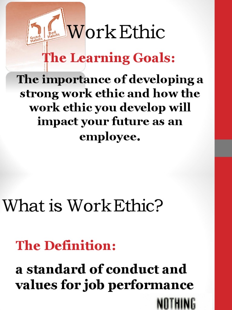 Work Ethic: The Learning Goals | PDF | Employment | Leadership