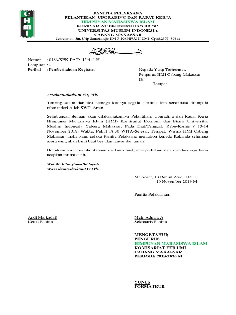 Surat Pelantiakan Dan Raker | PDF