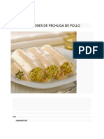 Canelones de Pechuga de Pollo