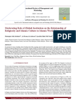 Moderating Role of Hisbah Institution On The Relationship of Religiosity and Islamic Culture To Islamic Work Ethics in Nigeria (#355757) - 367473 PDF