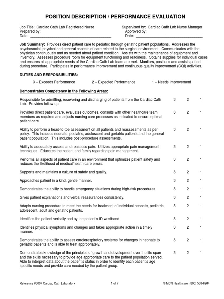 Cardiac Cath Laboratory Policy and Procedure Manual Sample PDF