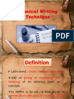 T. Writing Tecnique Definition