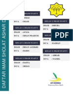 Jadwal Imam Siswa Smait Alfityah Binjai