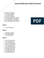 Computer Architecture Lab (Day Wise Tasks) For Group-2