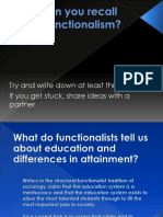K - Functionalism and Education