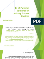 Role of Parental Influence in Making Career Choices