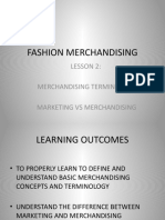 Lesson 2-Merchandising Terminology, Marketing Vs Merchandising