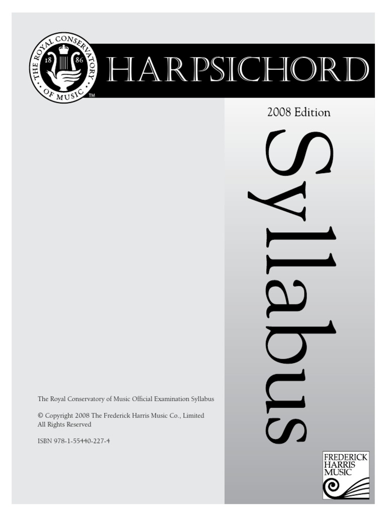 Harpsichord Syllabus 2008 PDF Music Theory Test (Assessment)