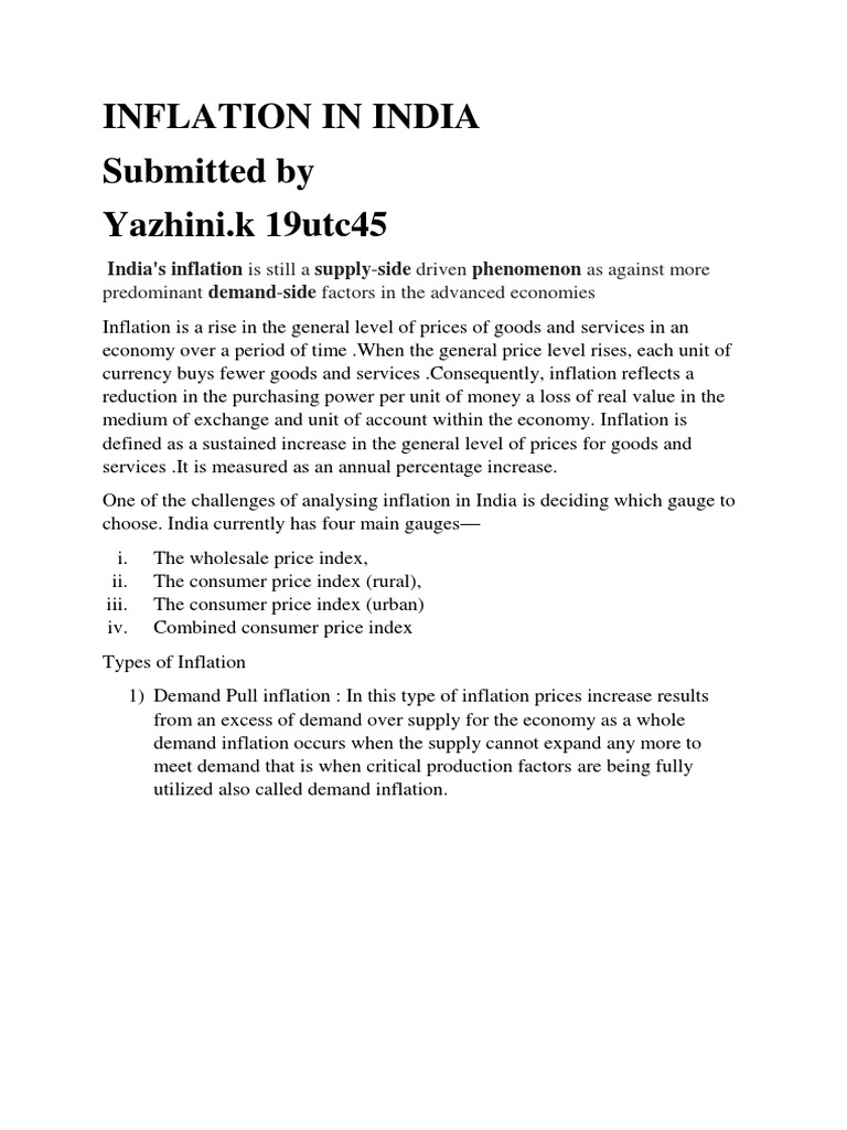 Inflation in India PDF Inflation Demand