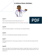 The Body's Defences Plenary Worksheet