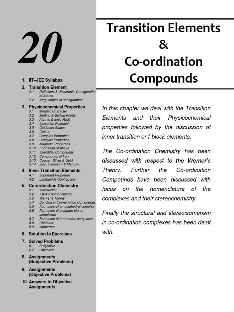 Transition Elements and Their Properties | PDF | Transition Metals ...