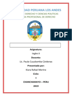 Universidad Peruana Los Andes: Facultad de Derecho Y Ciencias Politicas Carrera Profesional de Derecho