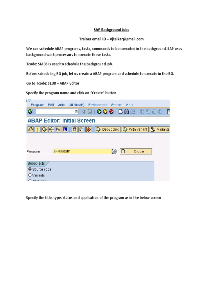 SAP Background Jobs | PDF