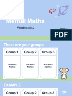 Mental Maths: Wednesday