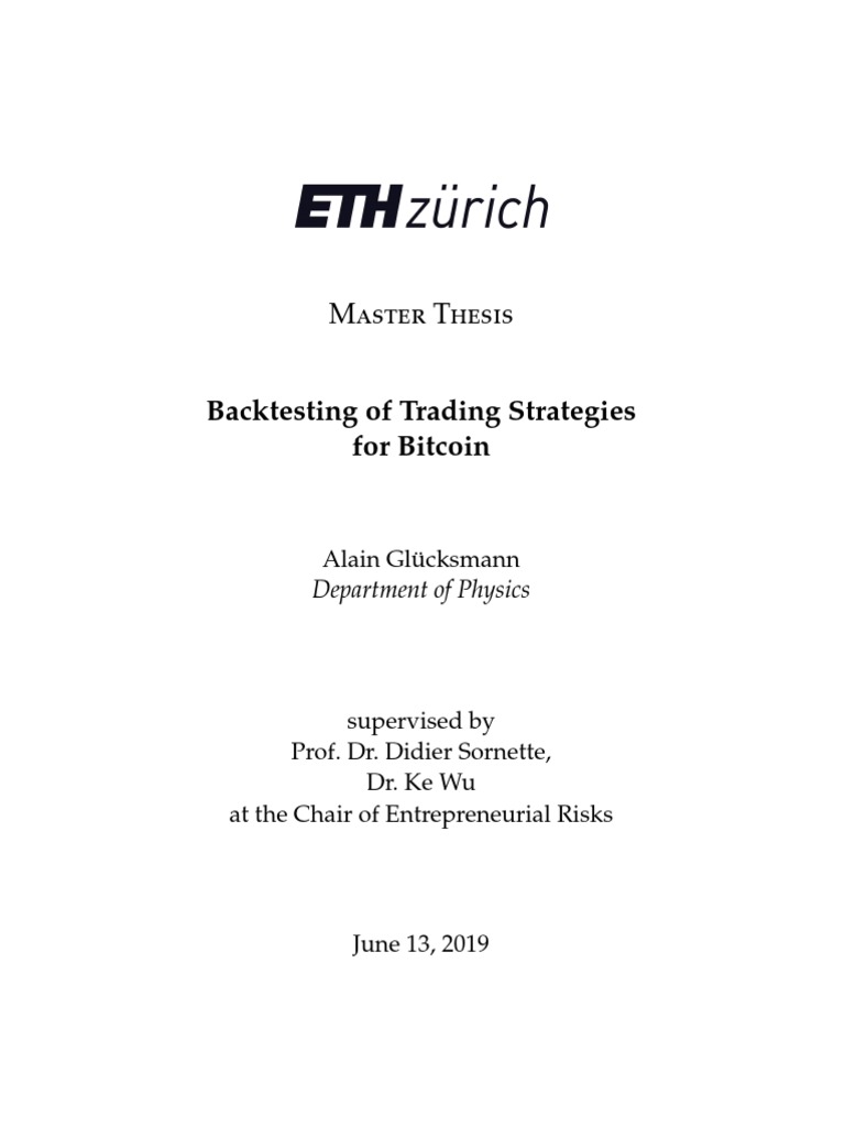 Backtesting of Trading Strategies For Bitcoin | PDF | Technical Analysis |  Sharpe Ratio