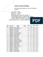 Problem On Industrial Building: SL No Roll No Name Sign. Zone S (M) S (M) Pitch