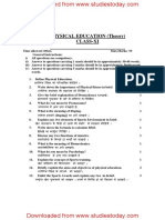 CBSE Class 11 Physical Education Sample Paper Set A PDF