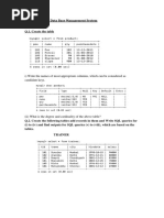 Assignment Q.1. Create The Table: Data Base Management System