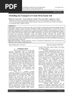 Modelling The Transport of Crude Oil in Sandy Soil: Ejikeme Ugwoha, Victor Emeka Amah, Precious Ehis Agharese-Adu