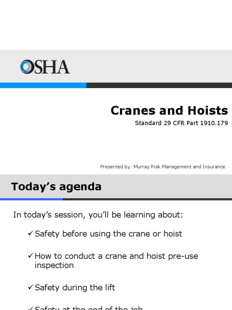 Crane Hoist Safety Presentation | PDF | Crane (Machine) | Elevator