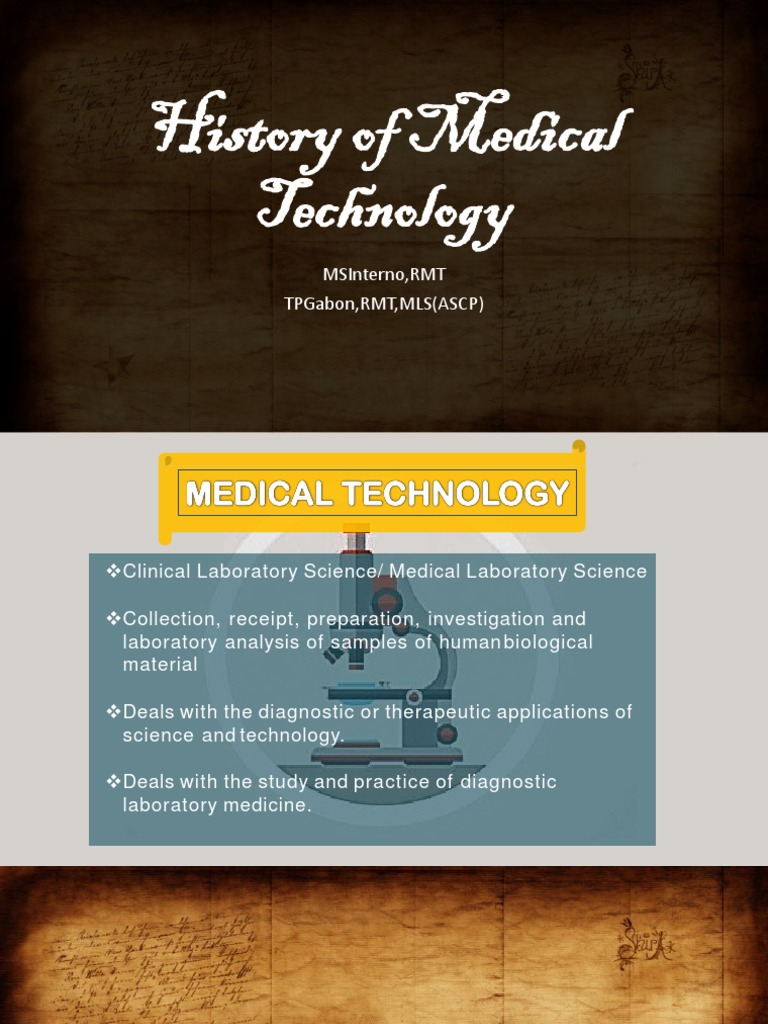 1 History of Medical Technology PMLS PDF | PDF | Pathology | Medical ...