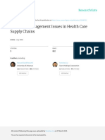 Inventory Management Issues in Health Care Supply