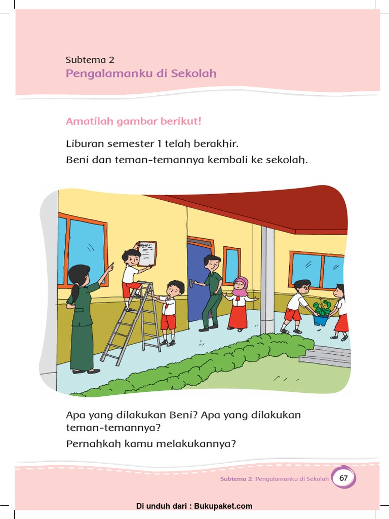 Subtema 2 Pengalamanku Di Sekolah