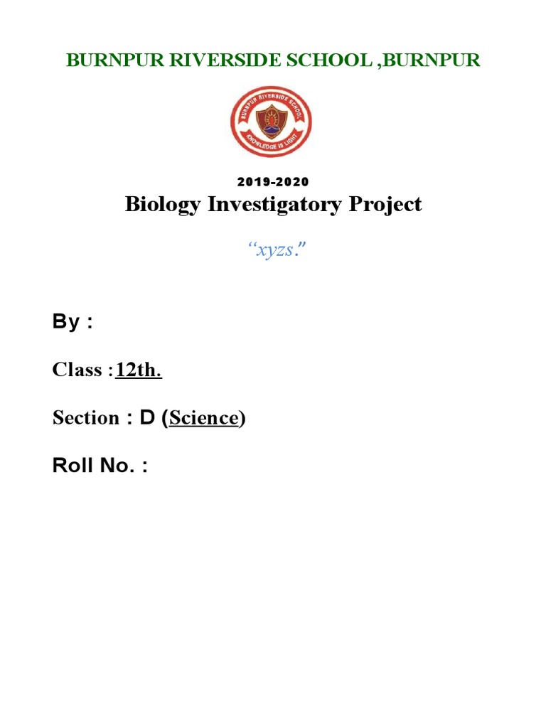 Student Biology Project Report | PDF | Career & Growth | Wellness