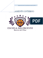 Reglamento Interno Club Escuela Baloncesto Barrio Del Pilar PDF