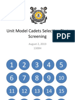 Unit Model Cadets Selection First Screening