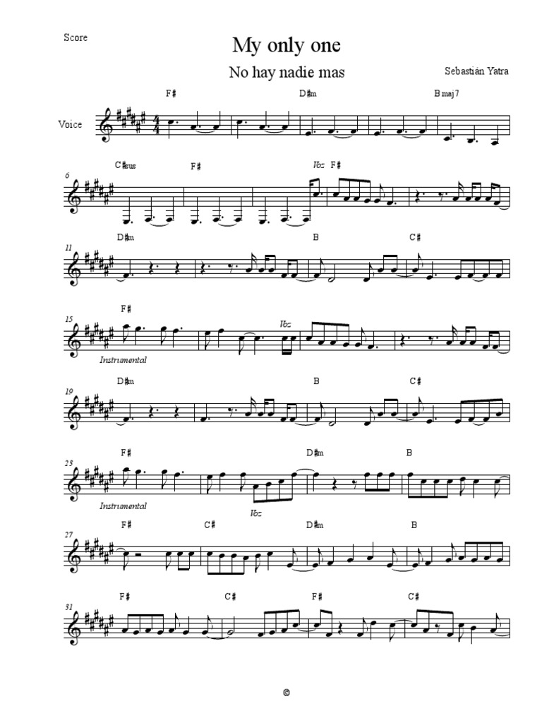 My Only One Sebastian Yatra Ukulele Chords