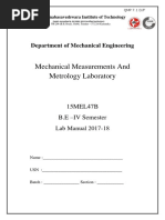 Mechanical Measurements and Metrology Laboratory: Department of Mechanical Engineering