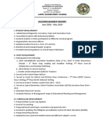 Accomplishment Report: I. Student Development