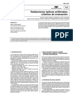 Radiaciones ópticas artificiales: criterios de evaluación
