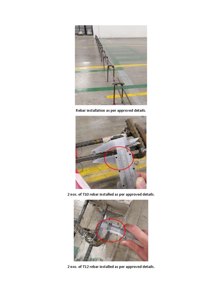 Rebar Installation As Per Approved Details | PDF