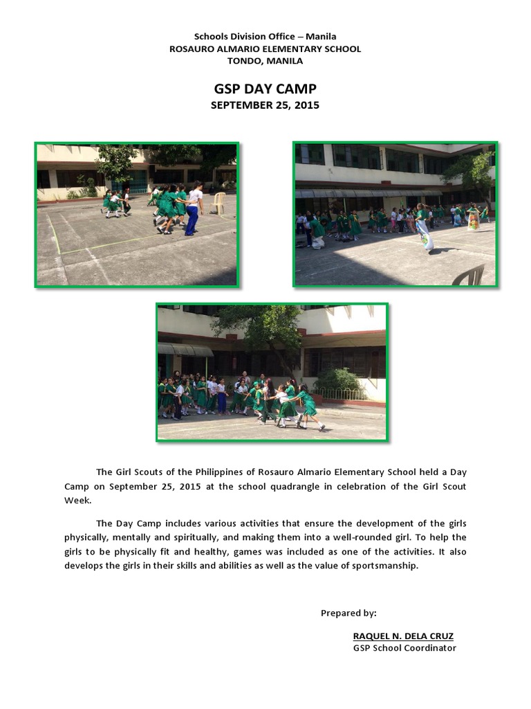 GSP Day Camp at Rosauro Almario School | PDF