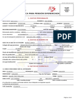 Ficha Socioeconómica para Pensión Diferenciada: 1. Datos Personales