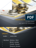 Financial Management: 12 Abm-Jonah Mr. Raffy Rey Domasian