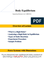 Rigid Body Equilibrium: Engineering Mechanics Lab 1 (MEE2018)