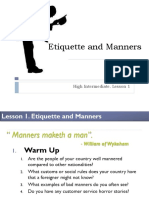 Etiquette and Manners