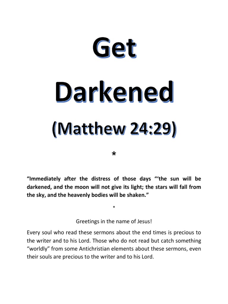 Get Darkened English Second Coming Heaven