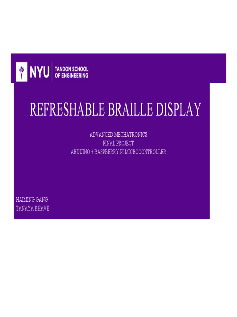 Braille Display PDF Arduino Raspberry Pi